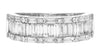 1.92CT DIAMOND 18KT WHITE GOLD ROUND & BAGUETTE 3 ROW SEMI ETERNITY WEDDING RING