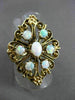 ANTIQUE EXTRA LARGE 1.40CT AAA OPAL 14KT YELLOW GOLD FILIGREE FUN RING #22962