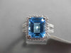 ESTATE 6.40CTW DIAMOND & AAA BLUE TOPAZ 14KT WHITE GOLD 3D HALO DOUBLE RING