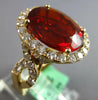 LARGE 6.29CT DIAMOND & AAA FIRE OPAL 14KT YELLOW GOLD INFINITY ENGAGEMENT RING