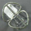ESTATE LARGE .34CT DIAMOND 18KT WHITE GOLD 3D HANDCRAFTED DOUBLE ROW LOVE RING