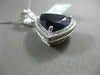 ESTATE LARGE 7.65CT DIAMOND & AMETHYST 14KT WHITE GOLD 3D HALO FLOATING PENDANT