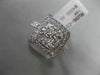ESTATE LARGE 1.20CT ROUND DIAMOND 14KT WHITE GOLD 3D SQUARE FILIGREE FLOWER RING