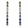 ESTATE .88CT AAA MULTI COLOR SAPPHIRE 14KT ROSE GOLD PEAR SHAPE HOOP EARRINGS