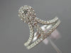 ESTATE WIDE .46CT DIAMOND 18K WHITE GOLD TEAR DROP CLUSTER TRIANGULAR CROWN RING