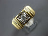 ESTATE .15CT DIAMOND 14KT 2 TONE GOLD 3D CLASSIC SOLITAIRE SQUARE MENS RING
