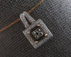 .30CT WHITE & CHOCOLATE FANCY DIAMOND 14K WHITE & ROSE GOLD HALO FOATING PENDANT