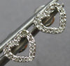 ESTATE SMALL .10CT DIAMOND 14KT WHITE GOLD CLASSIC OPEN HEART LOVE STUD EARRINGS