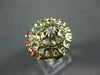 ANTIQUE LARGE 1.40CT DIAMOND & AAA RUBY 14KT TWO TONE GOLD COCKTAIL RING #23391