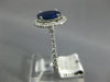 WIDE 1.90CT DIAMOND & AAA SAPPHIRE 14KT WHITE GOLD 3D OVAL HALO ENGAGEMENT RING