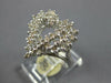 ESTATE LARGE .80CT DIAMOND 14KT WHITE GOLD 3D OPEN HEART LOVE RING