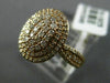 ESTATE WIDE .64CT ROUND DIAMOND 14KT ROSE GOLD 3D CLUSTER PAVE OVAL FUN RING