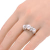 ESTATE .45CT DIAMOND & AAA SOUTH SEA PEARL 18KT WHITE GOLD 3D ANNIVERSARY RING