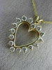 ESTATE .64CT ROUND DIAMOND 14KT YELLOW GOLD CLASSIC OPEN HEART PENDANT  #19214