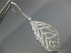 ESTATE EXTRA LARGE 3.05CT DIAMOND 18KT WHITE GOLD 3D LEAF HANGING EARRINGS