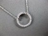 ESTATE .10CT DIAMOND 18KT WHITE GOLD 3D CLASSIC CIRCLE OF LIFE LOVE NECKLACE