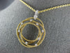 ESTATE LARGE .18CT DIAMOND 18KT 2 TONE GOLD CIRCULAR FLOWER ETOILE MESH PENDANT