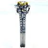 1.44CT WHITE & FANCY YELLOW DIAMOND 18KT 2 TONE GOLD HEART SHAPE ENGAGEMENT RING
