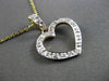 ESTATE .08CT DIAMOND 14KT WHITE & YELLOW GOLD OPEN HEART PENDANT & CHAIN