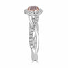 .63CT WHITE & PINK DIAMOND 18KT WHITE & ROSE GOLD 3D CRISS CROSS ENGAGEMENT RING