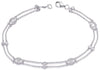 .68CT DIAMOND 14K WHITE GOLD 3D 2 ROW BY THE YARD EVIL EYE LUCKY TENNIS BRACELET