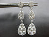 LARGE 3.2CT DIAMOND 18KT WHITE GOLD 3D CLASSIC TEAR DROP FLOWER HANGING EARRINGS