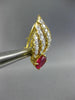 ESTATE LARGE 4.52CT DIAMOND & AAA RUBY 18KT WHITE GOLD LEAF CLIP ON EARRINGS E/F