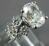 ESTATE LARGE 2.37CT DIAMOND 14KT WHITE GOLD OVAL & ROUND ENGAGEMENT RING #27137