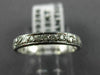 ANTIQUE .30CT ROUND DIAMOND 18K WHITE GOLD MILGRAIN FILIGREE ETERNITY RING #9256