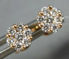 ESTATE SMALL .34CT DIAMOND 18KT ROSE GOLD CLASSIC FLOWER CLUSTER STUD EARRINGS