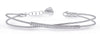 ESTATE .15CT DIAMOND 14KT WHITE GOLD 3D BAR CRISS CROSS FLEXIBLE BANGLE BRACELET