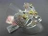 ESTATE EXTRA LARGE 1.42CT DIAMOND 18KT TRI COLOR GOLD 3D ETOILE HEART LOVE RING