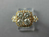 ESTATE 1.32CT DIAMOND 18KT ROSE GOLD ROUND CLUSTER SQUARE HALO ANNIVERSARY RING