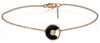 1.39CT DIAMOND & AAA ONYX 18KT ROSE GOLD SOLITAIRE CIRCULAR ADJUSTABLE BRACELET