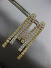 ESTATE LARGE 2.88CT DIAMOND 18KT TRI COLOR GOLD GRADUATING BAR HANGING EARRINGS