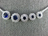.97CT DIAMOND & AAA SAPPHIRE 18K WHITE GOLD 3D 5 STONE SIDEWAYS JOURNEY NECKLACE