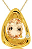 LARGE 1.57CT DIAMOND & AAA MORGANITE 14KT YELLOW GOLD OVAL & ROUND FUN PENDANT