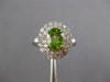LARGE 2.16CT DIAMOND & AAA PERIDOT 14KT WHITE GOLD OVAL & ROUND DOUBLE HALO RING