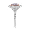 .99CT WHITE & PINK DIAMOND 18KT WHITE GOLD 3D MARQUISE & ROUND ENGAGEMENT RING
