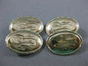 ANTIQUE LARGE 14KT YELLOW GOLD OVAL FILIGREE ENGRAVABLE CUFF LINKS #18747