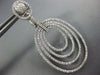 ESTATE LARGE 1.93CT DIAMOND 18KT WHITE GOLD MULTI OVAL CLIP ON HANGING EARRINGS