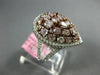 GIA CERTIFIED LARGE 2.73CT WHITE & PINK DIAMOND 18K ROSE GOLD 3D PEAR SHAPE RING