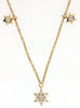 .16CT DIAMOND 14KT YELLOW GOLD 3D STAR OF DAVID MAGEN DAVID BY THE YARD NECKLACE
