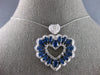 LARGE 7.5CT DIAMOND & AAA SAPPHIRE 14KT WHITE GOLD 3D PEAR SHAPE & ROUND PENDANT