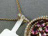 LARGE 3.23CT DIAMOND & AAA PINK SAPPHIRE 14KT ROSE GOLD CIRCULAR CLUSTER PENDANT