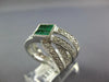 1.37CT DIAMOND & AAA EMERALD 14K WHITE GOLD PRINCESS CRISS CROSS FRIENDSHIP RING