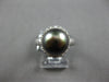 .37CT DIAMOND & AAA TAHITIAN PEARL 14KT WHITE GOLD 3D SOLITAIRE HALO LOVE RING