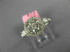 ESTATE .86CT DIAMOND 18KT WHITE GOLD 3D ROUND & PRINCESS FLOWER HALO LOVE RING