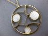 ESTATE LARGE DIAMOND & AAA MOTHER OF PEARL 14K YELLOW GOLD CIRCULAR FUN NECKLACE