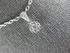 ESTATE SMALL .19CT DIAMOND 18KT WHITE GOLD 3D CLUSTER FLOWER LOVE PENDANT